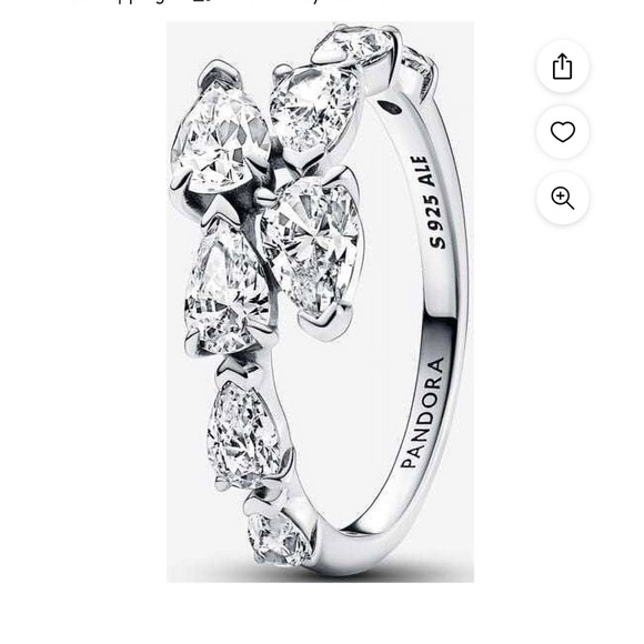 Pandora Sparkling Overlapping Band Ring - Picture 2 of 3